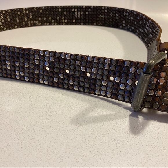 HTC Brown Beaded Leather Belt - Picture 4 of 7